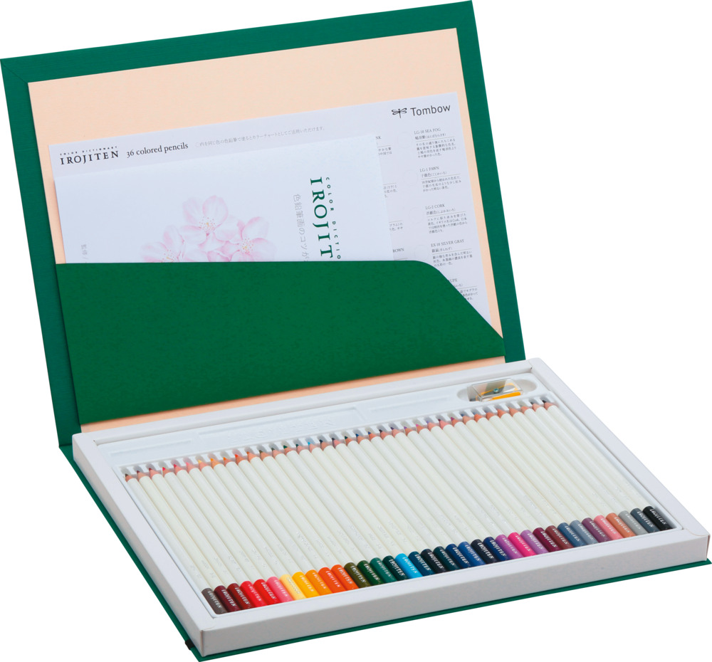 Tombow IROJITEN Kleurpotloden 36st Set met puntenslijper & gids