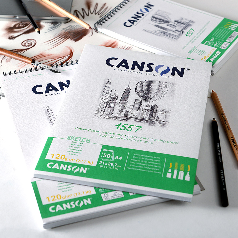 Canson 1557 Schetsblok – hoogwaardig papier voor tekenen en schetsen