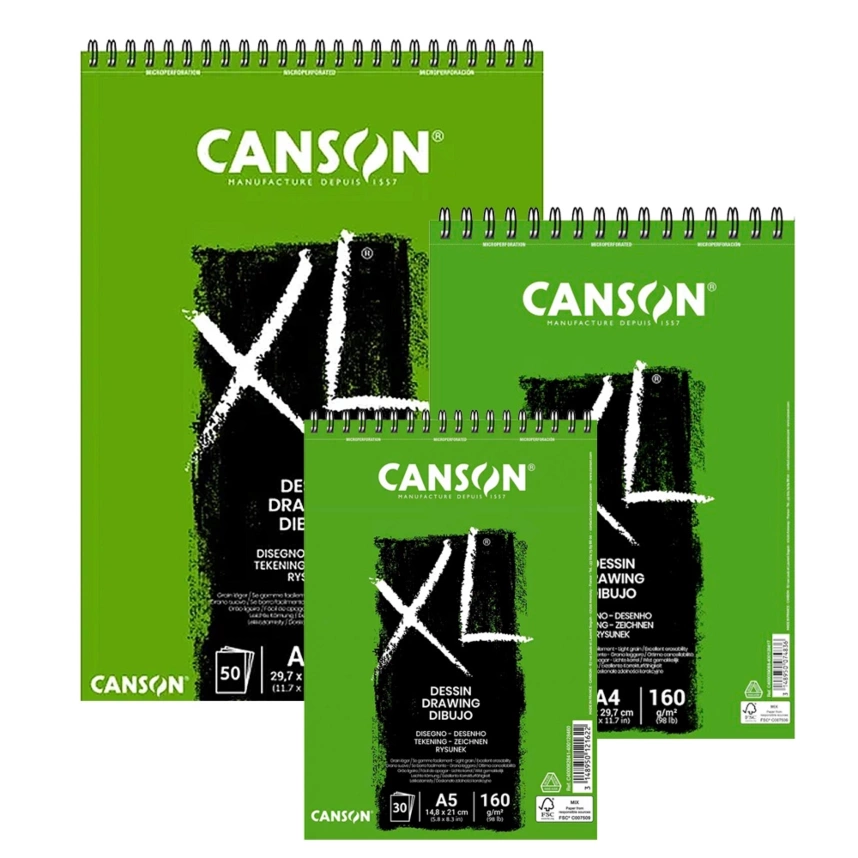 Canson XL Lichte Korrel papierblok 160 g/m² – 50 pagina’s