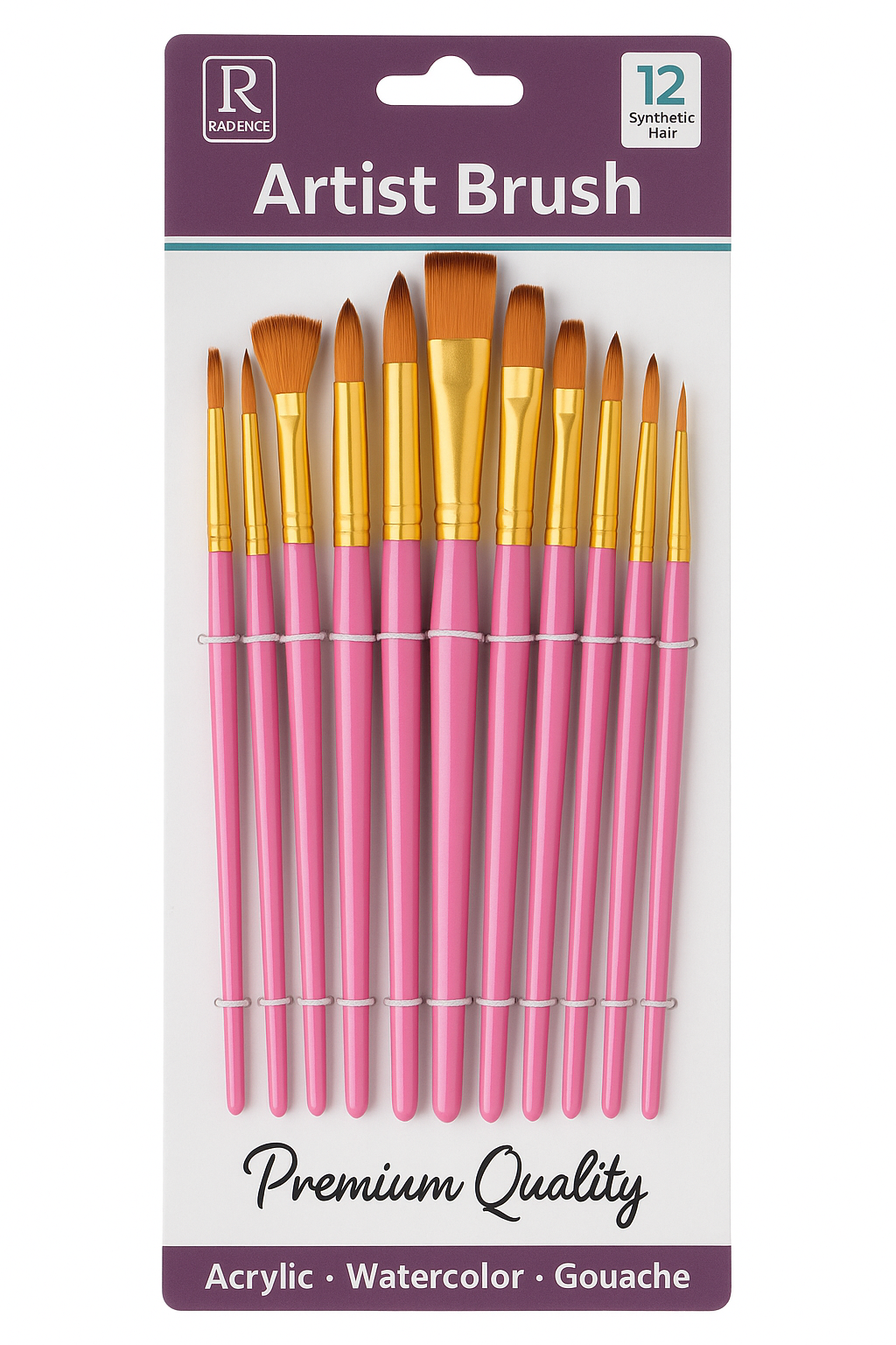 Kwastenset – 12 penselen (20–22,5 cm) multicolor HB001