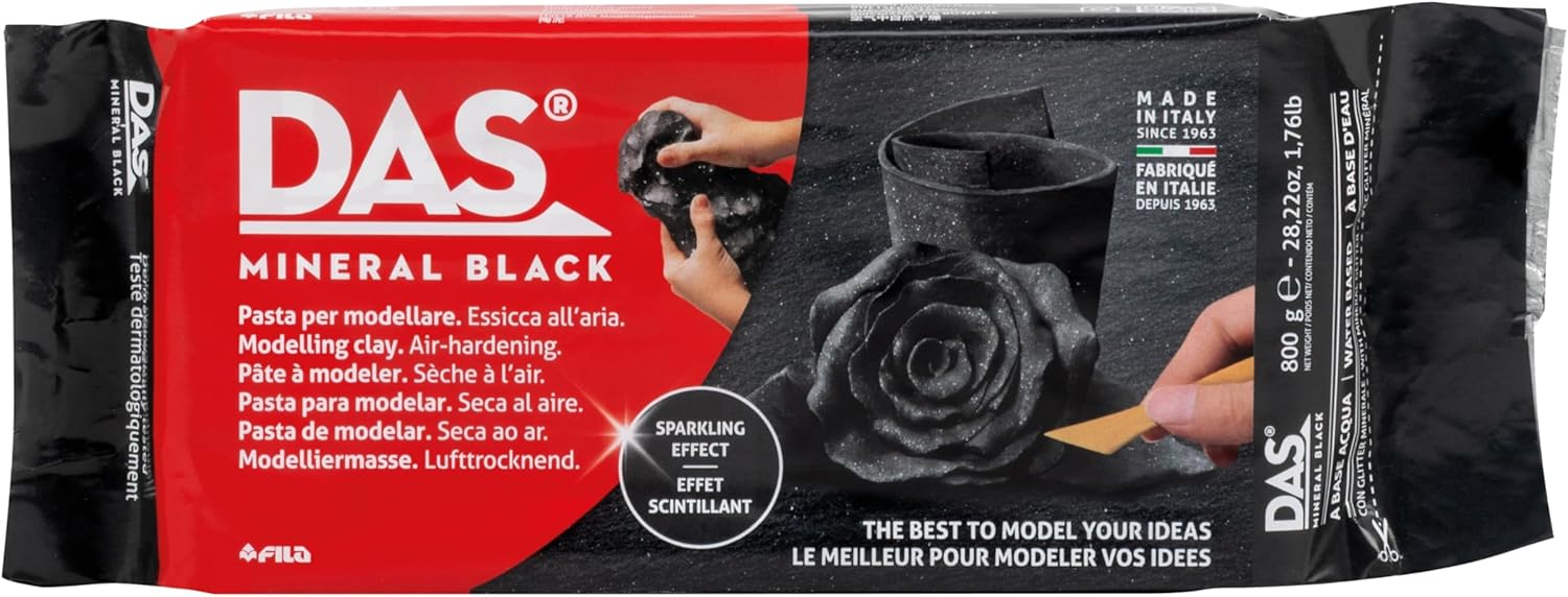 DAS Mineral Black 800g – Zwarte Luchtdrogende Boetseerklei