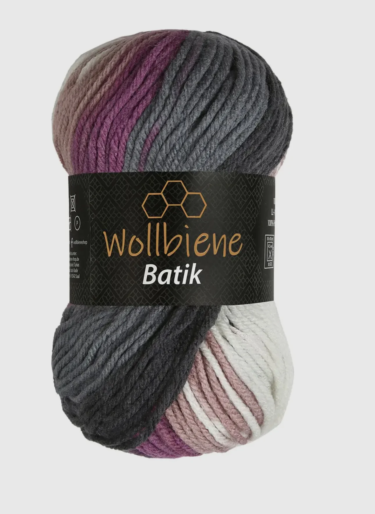 Polyacrylwol Batik 100g paars cremegrijs gemengd 5400