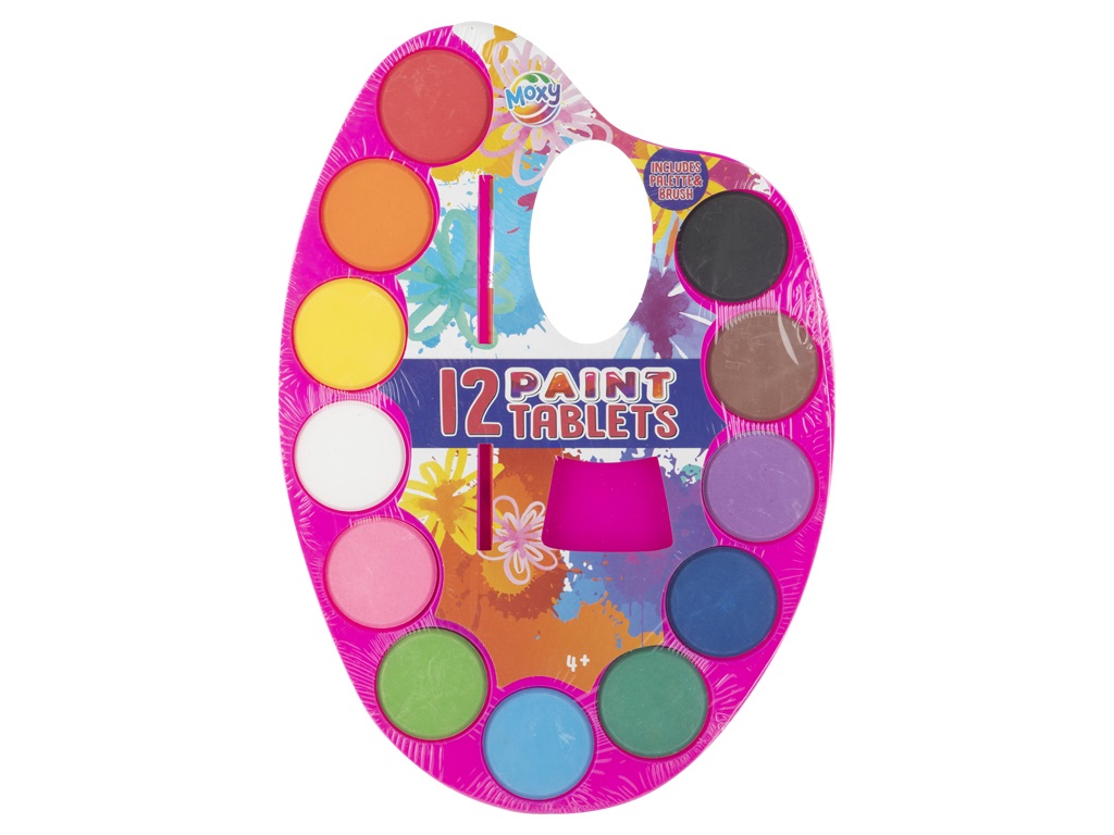 12 PAINT TABLETS with a brush