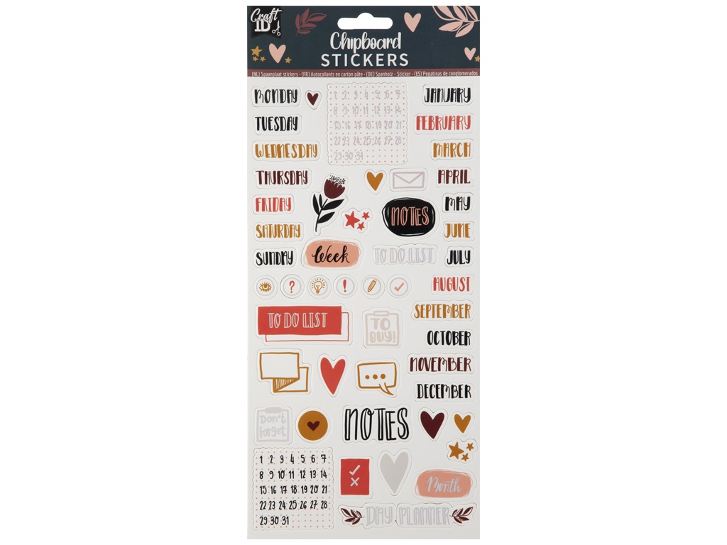 Stickers chipboard Black package