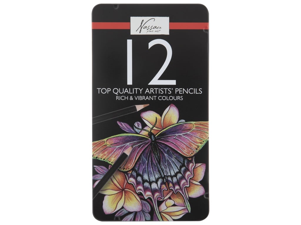 Coloured pencils,12 pcs in tin box