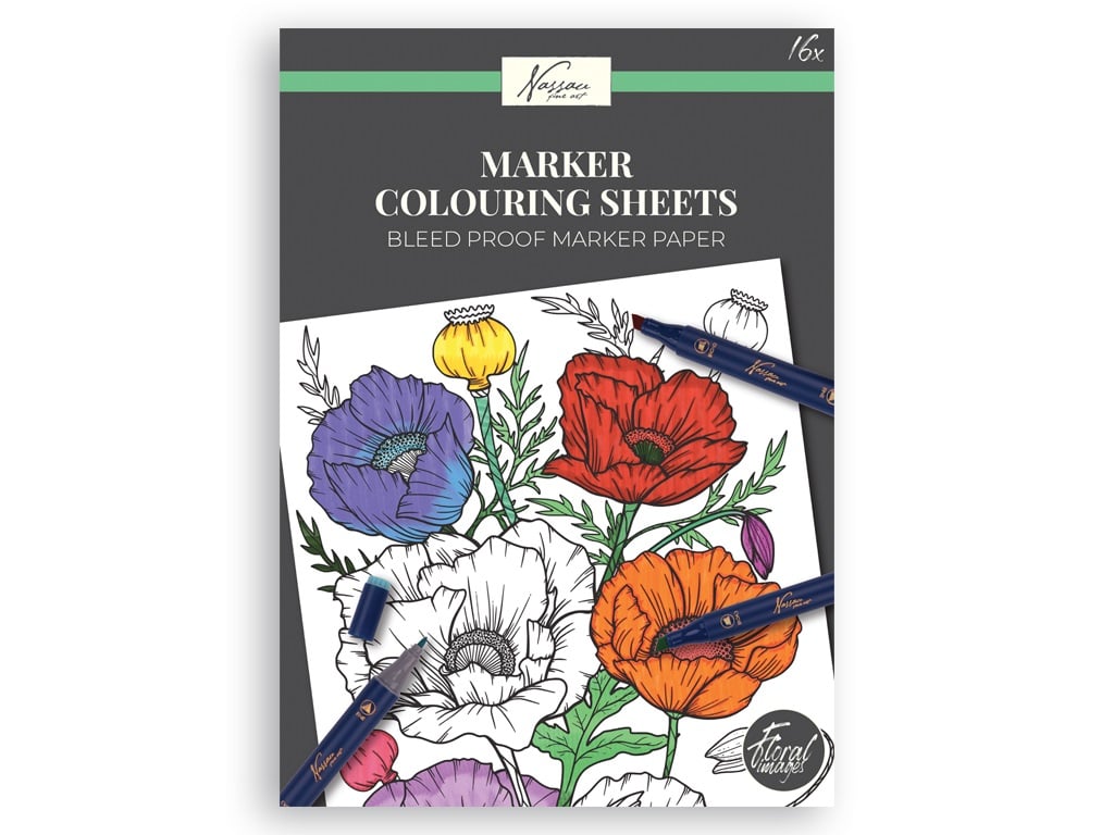 Marker colouring sheets 25x35cm. 16pcs