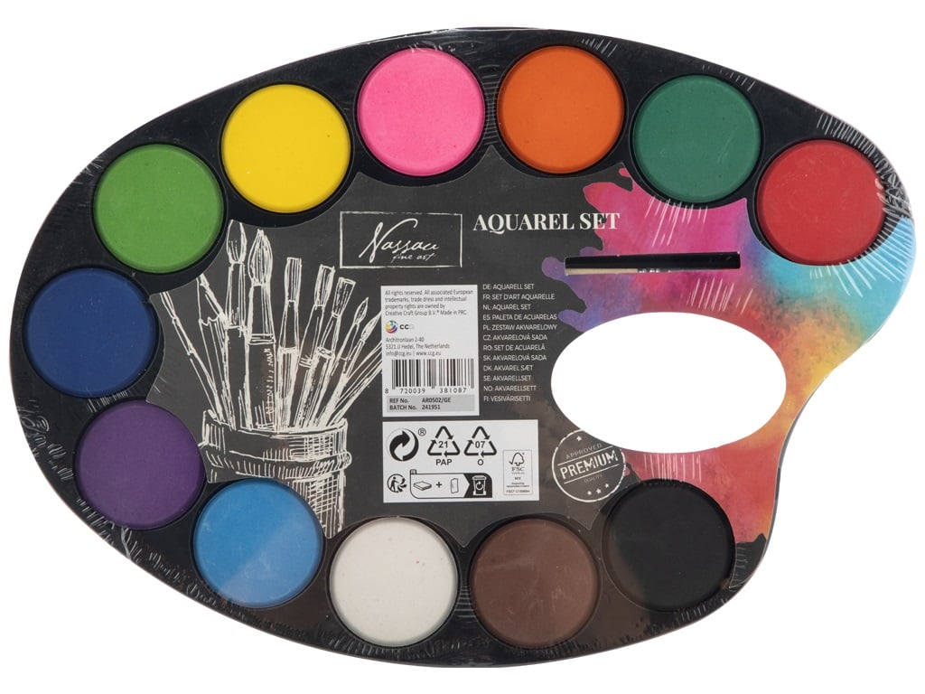 Paint palette aquarel +1brush