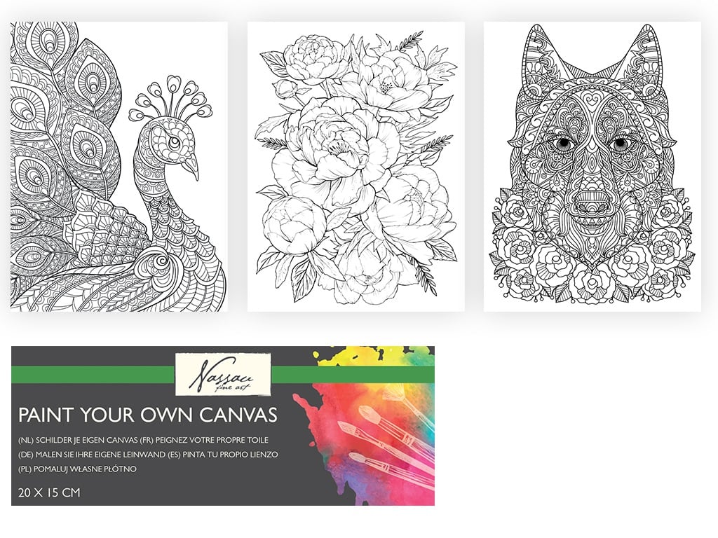 Wolf Canvas with print 20x15cm