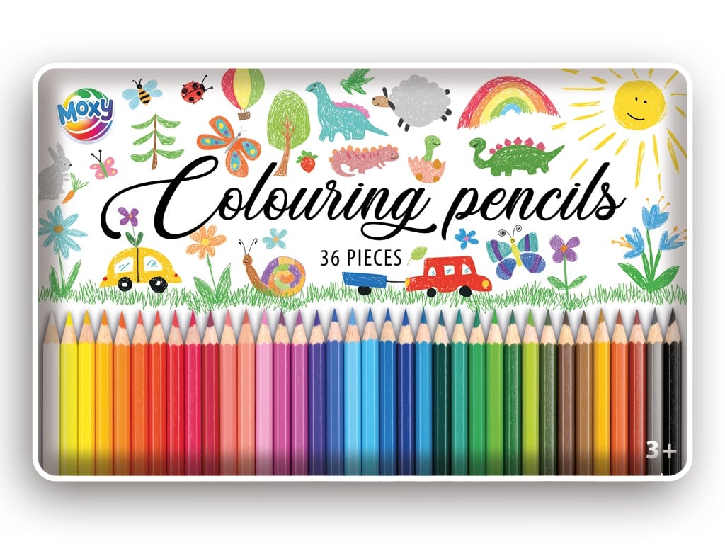 36 colouring pencils in tin box