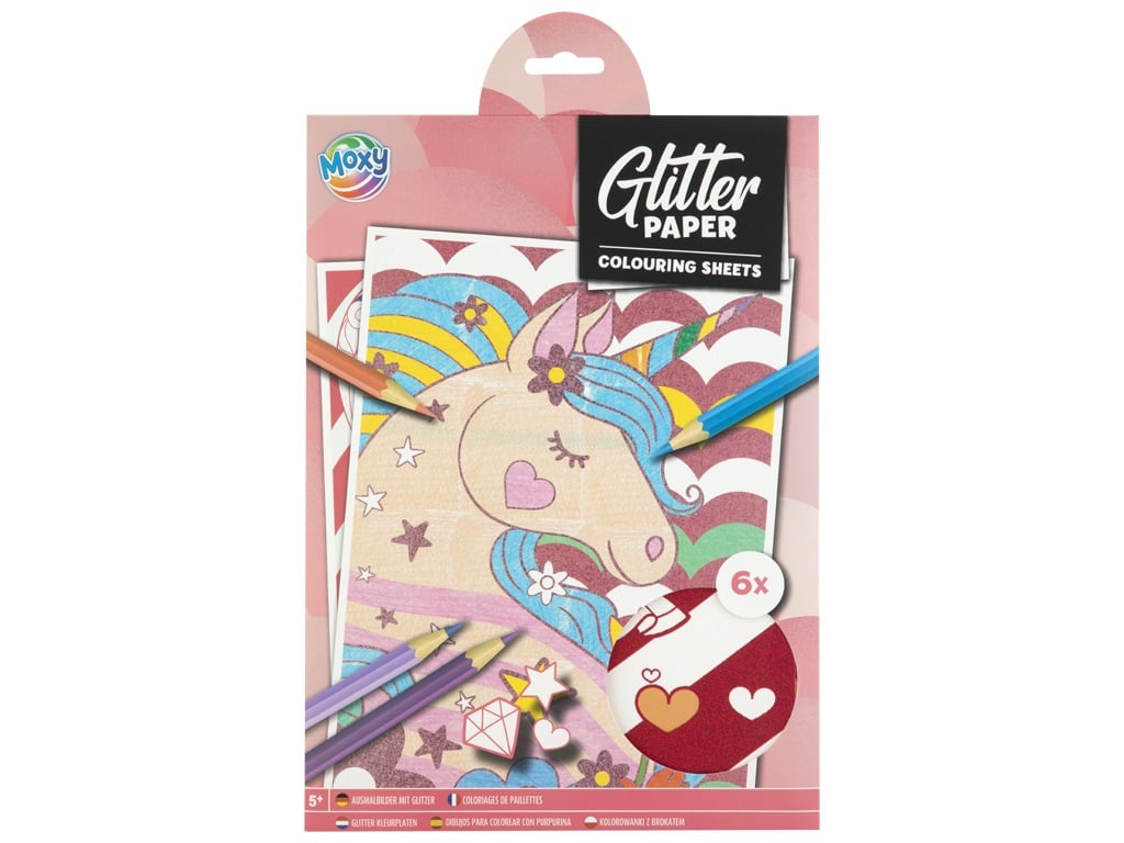 Colouring Roll with print Pink unicorn
