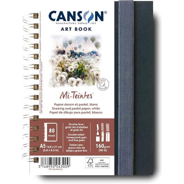 Canson Mi-Teintes Art Book A5 – 160 g/m² – 80 pagina’s