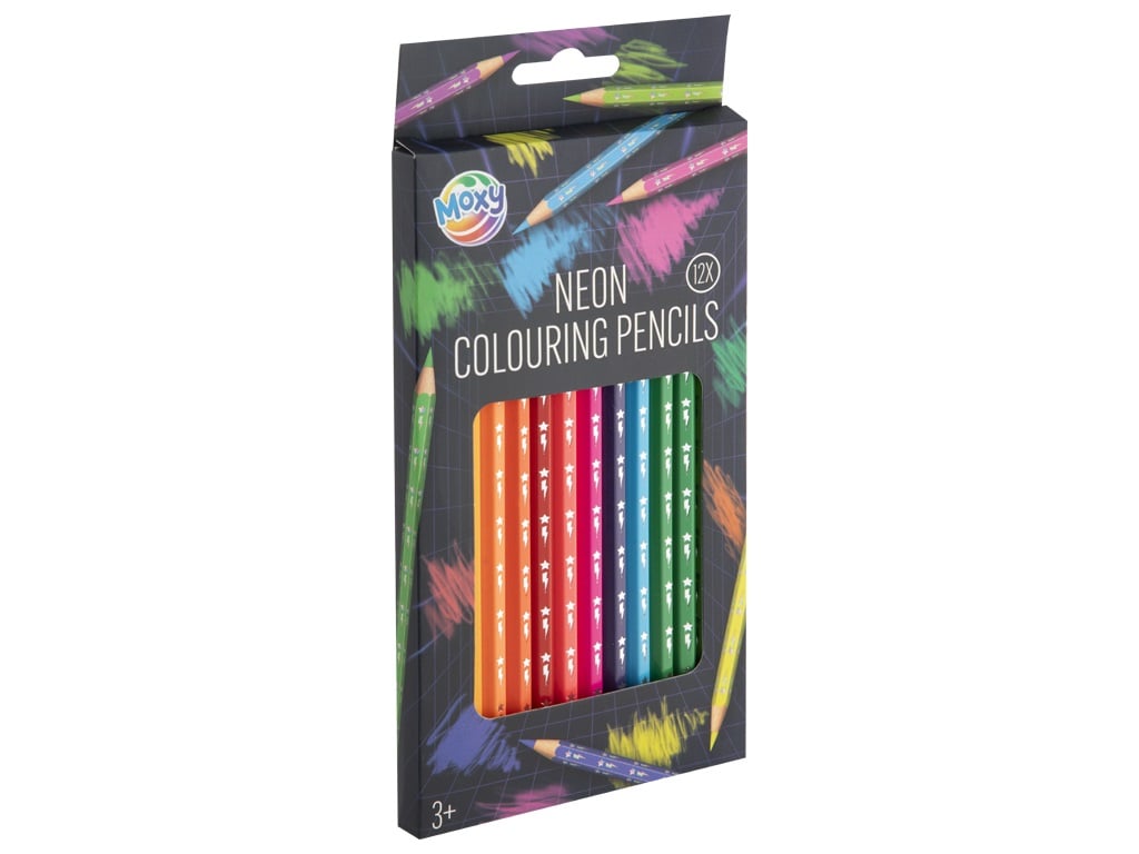 12 Neon Colouring pencils