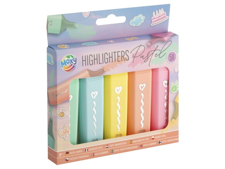 5 Highlighters pastel