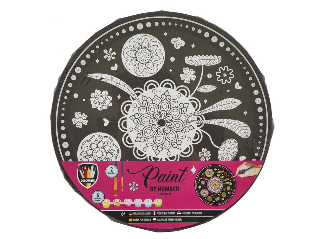Schilderen-op-Nummer Pakket – Rond Ø30 cm | DIY Hobbyset-Mandala