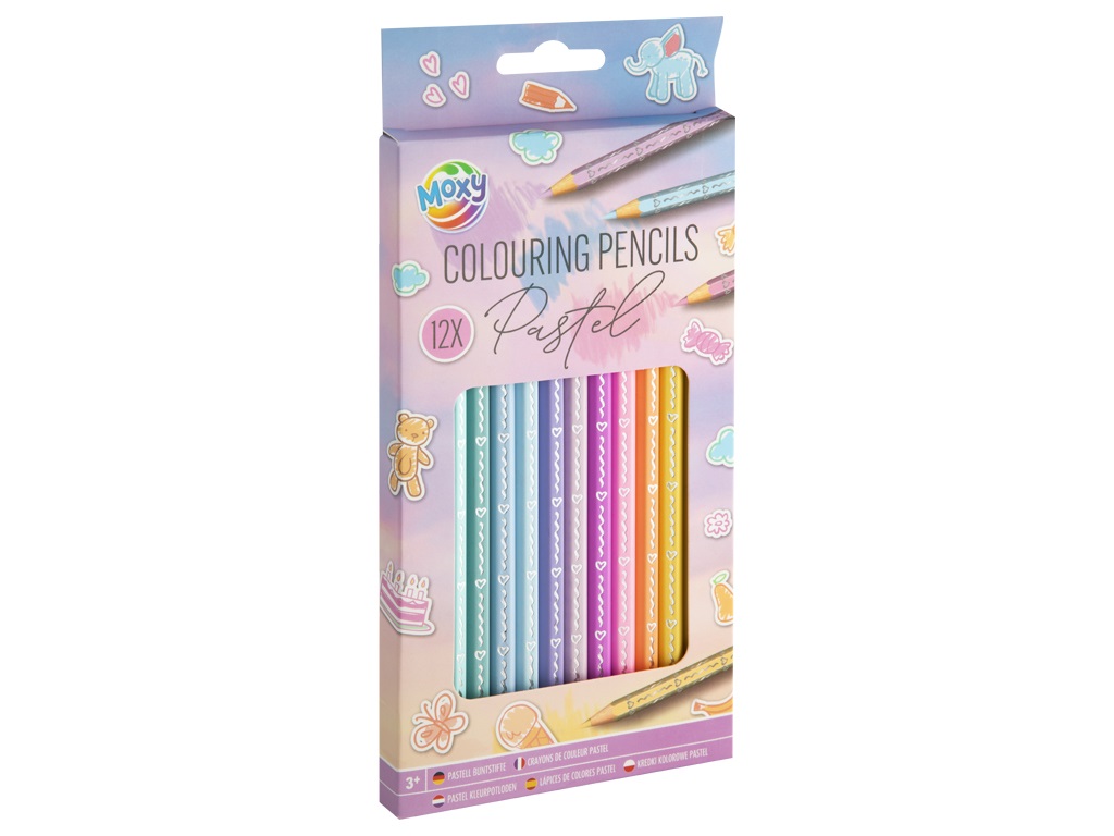 12 Pastel colouring pencils