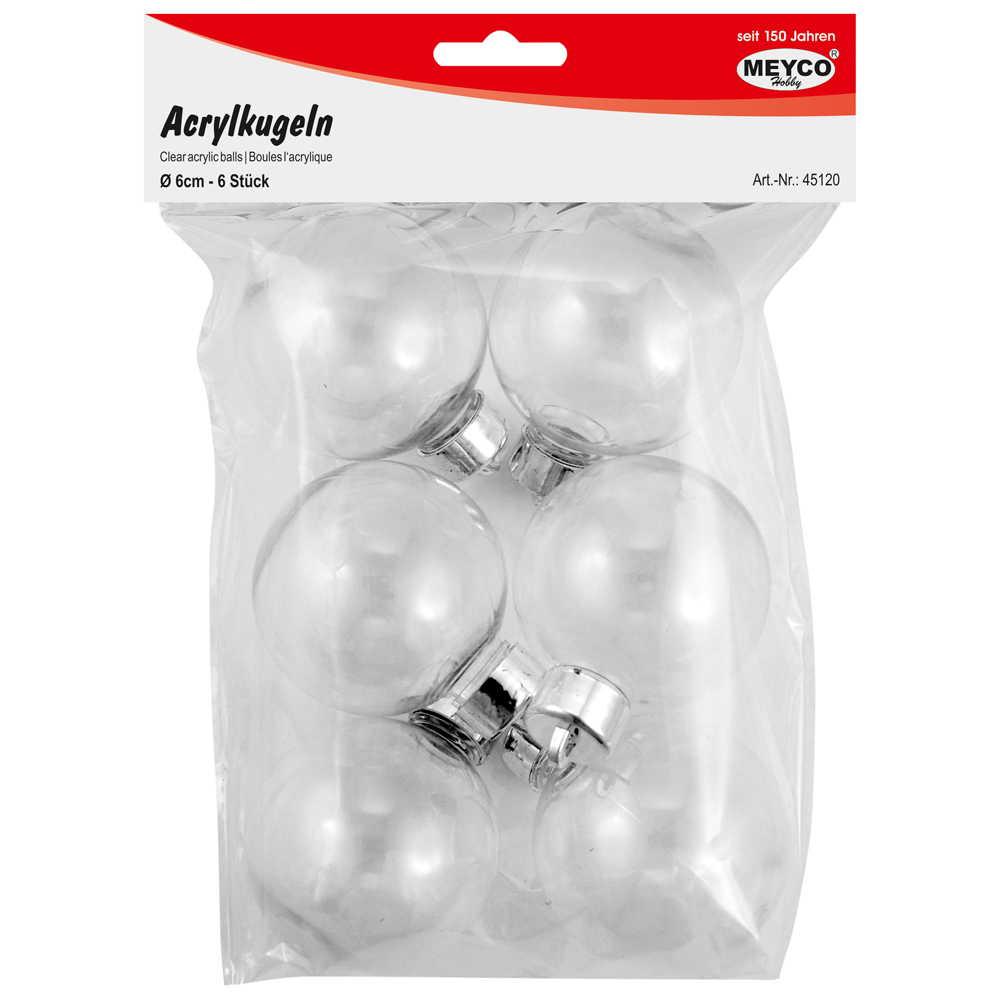 Plastic kerstballen DIY 60mm, 6 stuk
