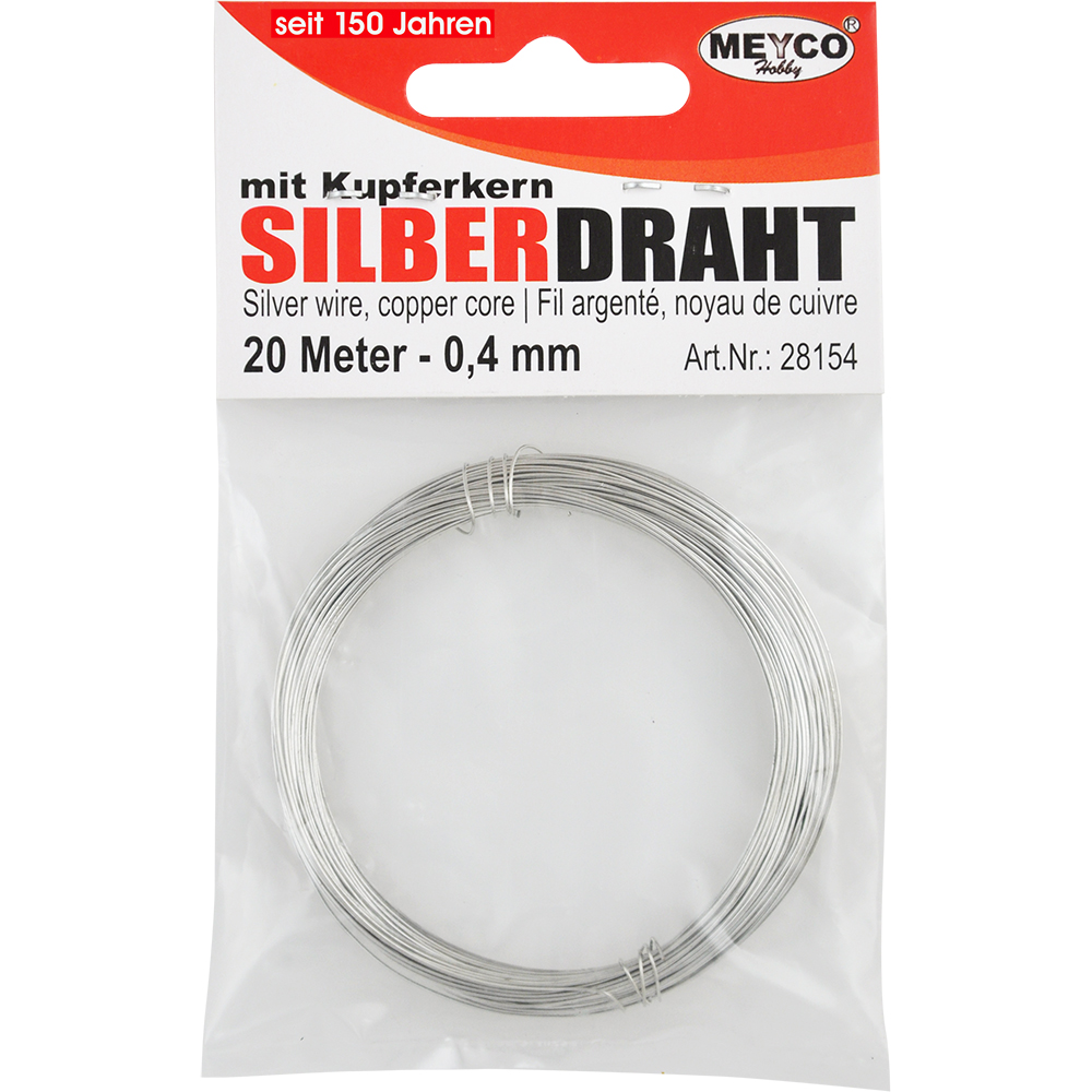 Meyco Zilverdraad met koperen kern 0,8mm x 6m