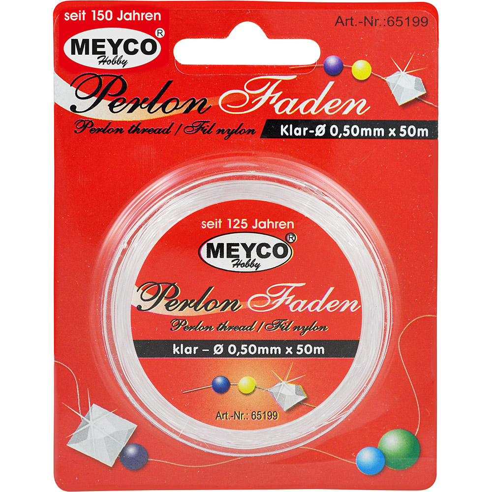 Perlon draad transparant 0,2mmx50m