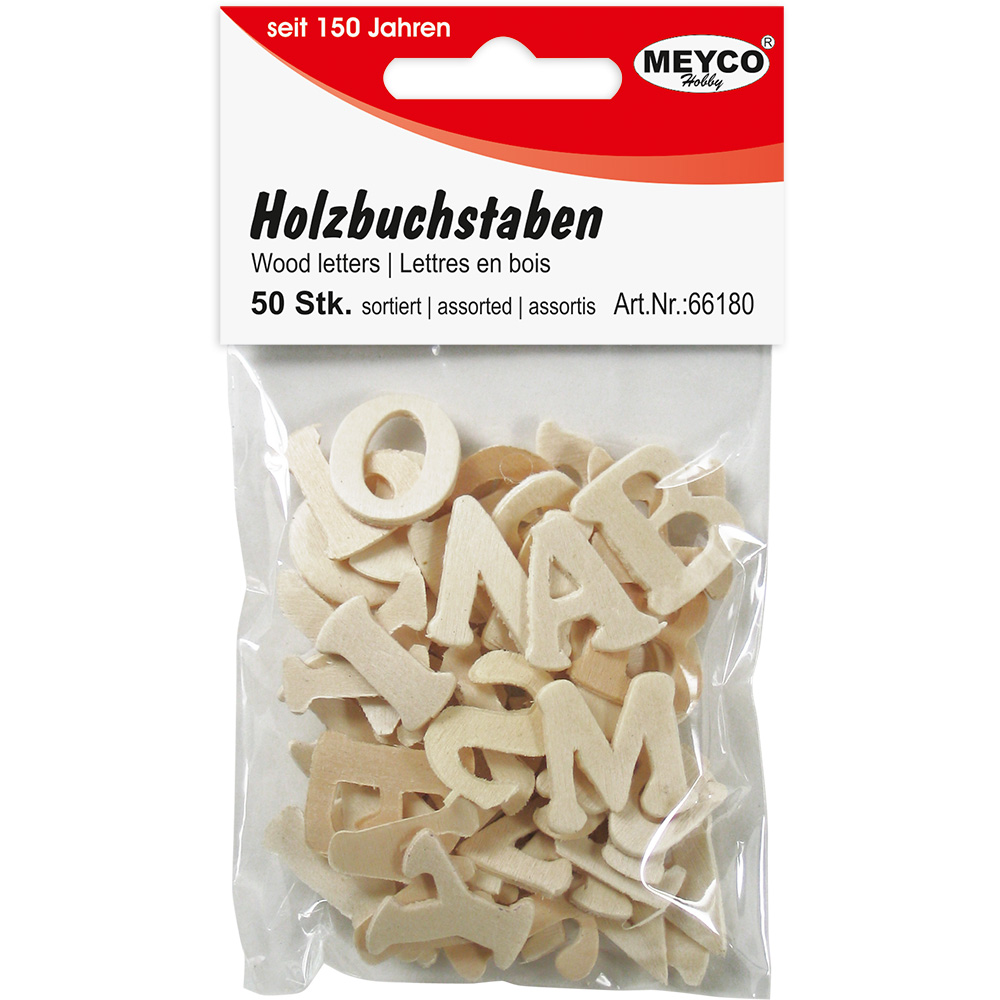Hout letters 20mm, 50 stuks