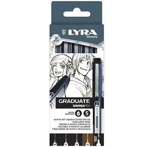 Lyra Graduate Manga Pen – 5pc kopen – Professionele manga fineliners voor illustraties en tekenwerk