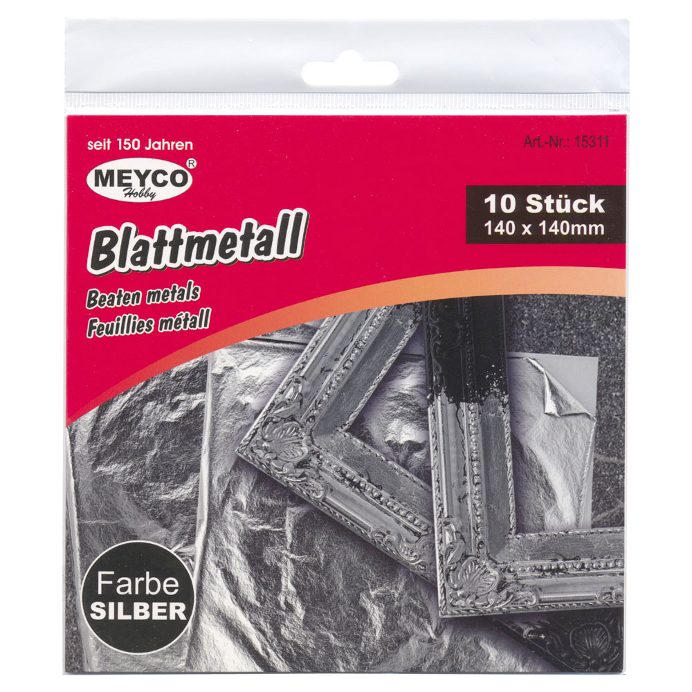 Bladmetaal, 140 x 140 mm, 10 stuks, zilver