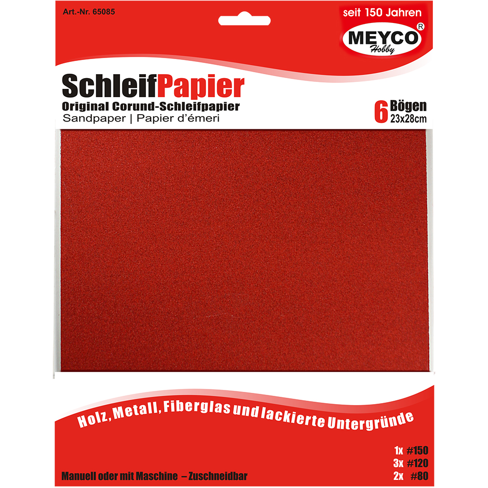 Schuurpapier assortiment, 23x28cm x6