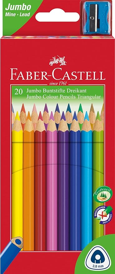 kleurpotlood Faber-Castell Jumbo driekantig etui à 20 stuks