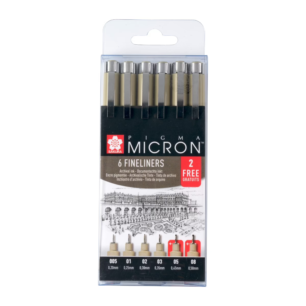 Pigma Micron fineliner 4 + 2 gratis