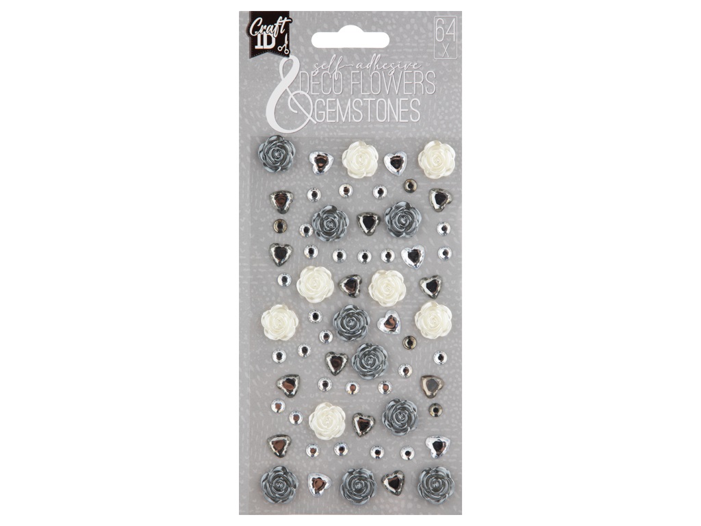 FLOWERS & GEMSTONES – Decoratiestickers-Grijs