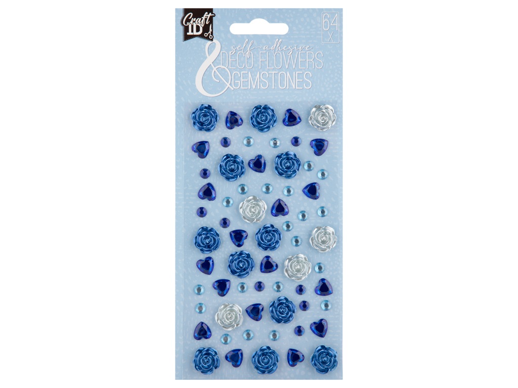 FLOWERS & GEMSTONES – Decoratiestickers-Blauw