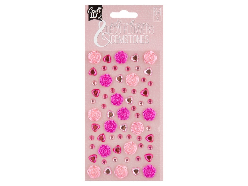 FLOWERS & GEMSTONES – Decoratiestickers-Roze
