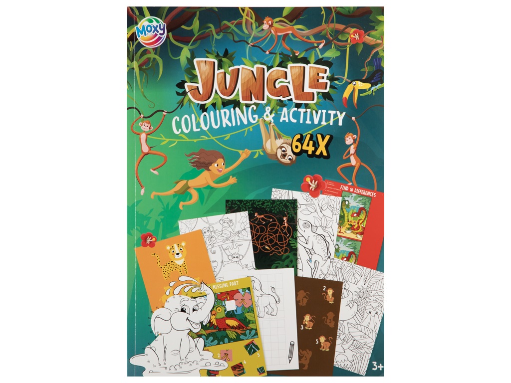 KLEUR- EN ACTIVITEITENBOEK – Jungle – A4 – 64 pagina’s