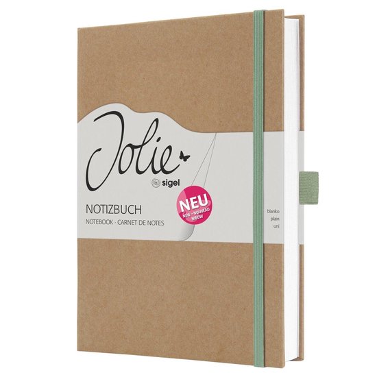 Notitieboek Jolie A5 kraft Pure Mint blanco HC 192pag 100gr