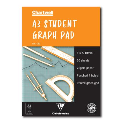 Chartwell millimetre paper A3 Student Graph mi Pad 1,5x10mm 30 vel 70g
