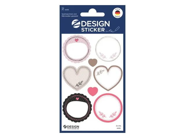 Foliesticker Z-design watervast, Cirkels & hartjes, pakje à 2 vel
