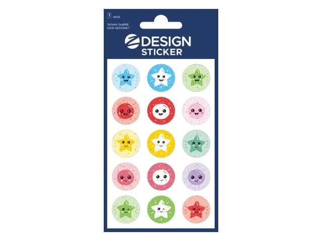 Glitter label Z-design Stars, pack of 1 sheet