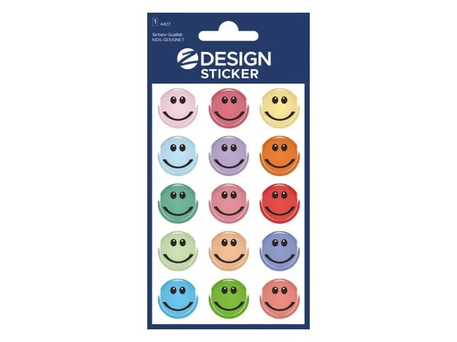 Glossy etiket Z-design Smiley , pakje à 1 vel