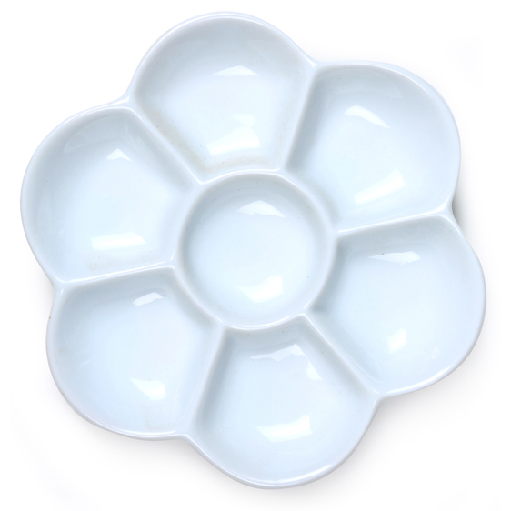 Meeden Ceramic Flower Palette with 7 Wells