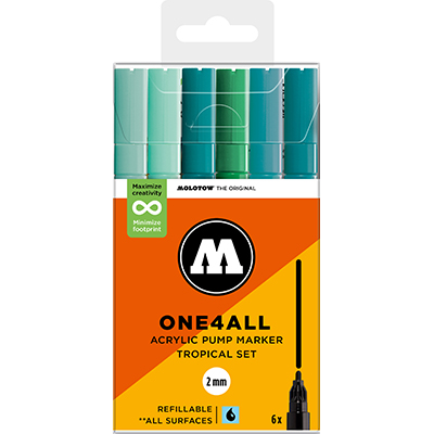 Molotow One4All 2mm Marker Tropical Set with 6 Markers