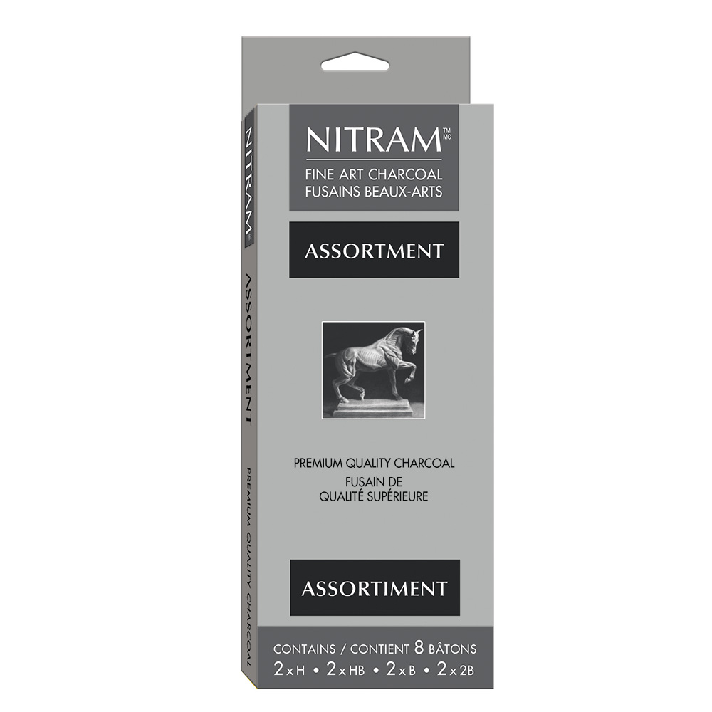 NITRAM™ Doosje met 8 Assortiment Houtskool Staafjes 5mm