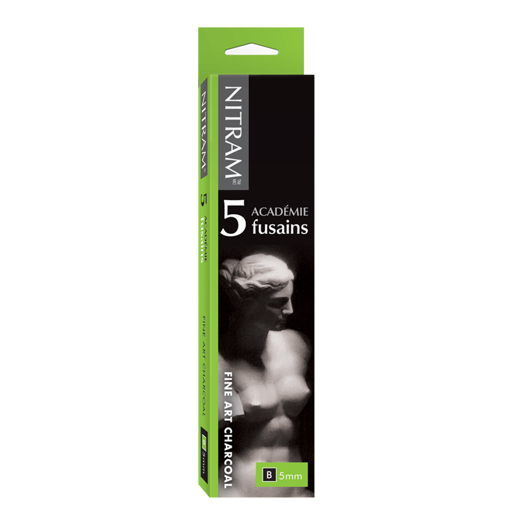 NITRAM™ Houtskool zachte B akademie staafjes rechthoekig 5mm