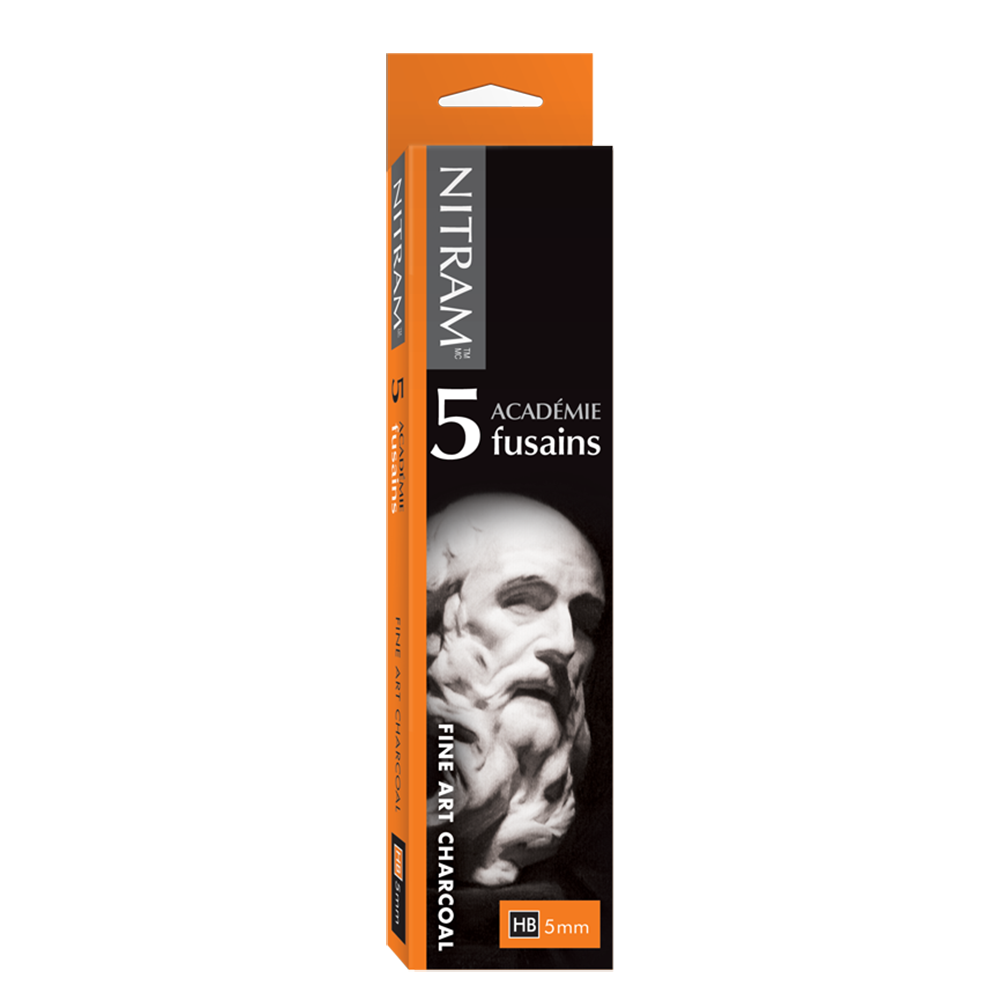 NITRAM™ Houtskool medium HB akademie staafjes rechthoekig 5mm