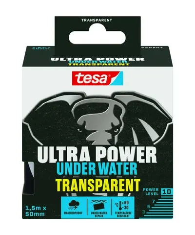Reparatietape Tesa Ultra Power Under Water 1,5 m x 50 mm zwart