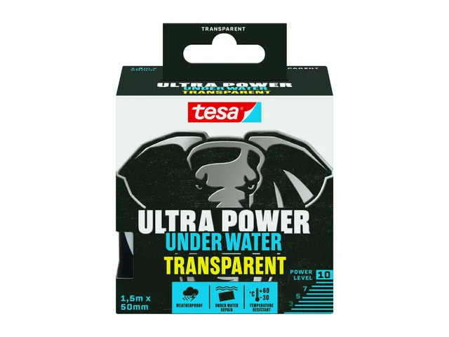 Reparatietape Tesa Ultra Power Under Water 1,5 m x 50 mm zwart