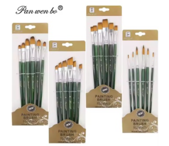 Kwastenset HB002 6st 19-21cm groen mix soort