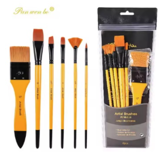 Kwastenset HB8096 6st 20–22 cm geel