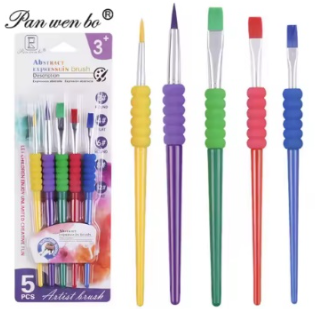 Kinder Kwastenset HB6285 5st 16,6-19,6 cm met grip multicolored