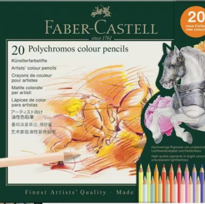 Kleurpotlood Faber-Castell Polychromos 3,8mm kerndikte blik à 20 stuks met nieuwe kleuren