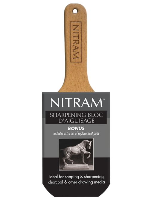 NITRAM™ Slijper/Schuurplankje van Houtskool en Grafiet 8x23cm