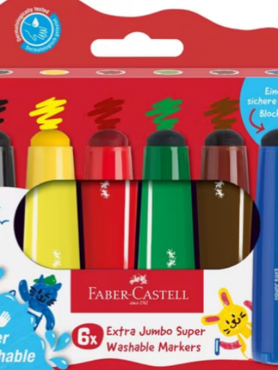 Markers Faber-Castell Extra Jumbo super washable etui 6 stuks